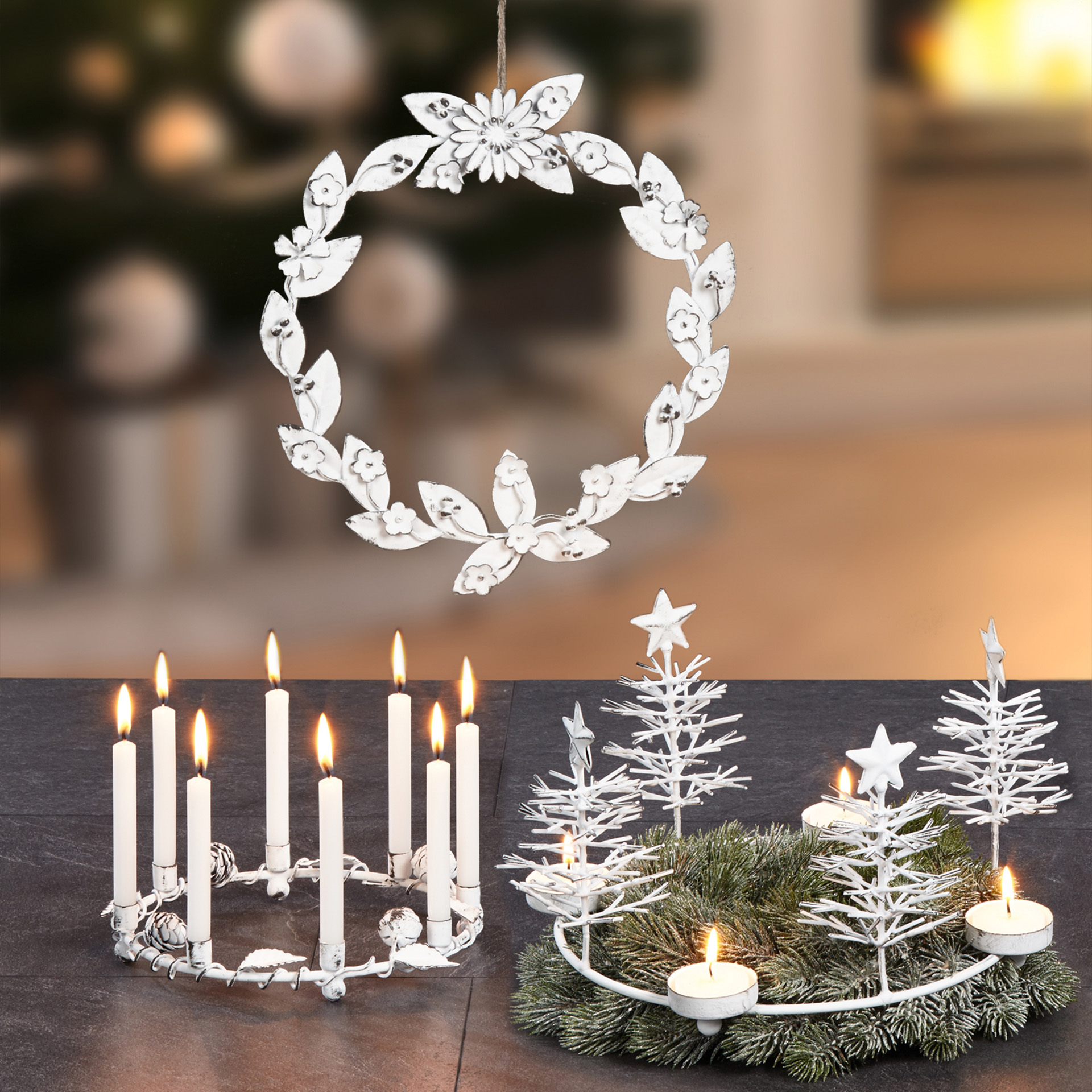 Kaheku Kerzenkranz Daria hochwertige Weihnachtsdeko zum Top-Preis
