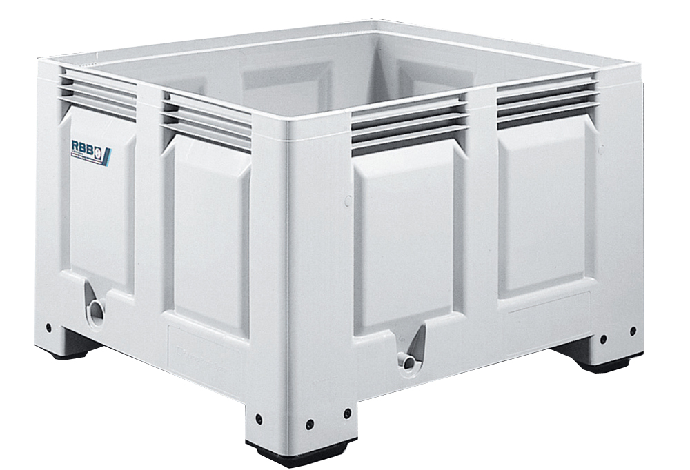 614-0036 Groß-Stapelbehälter BIG BOX mit 2 Kufen, Inhalt 465L, Farbe: grau, B1200xT1000xH585mm