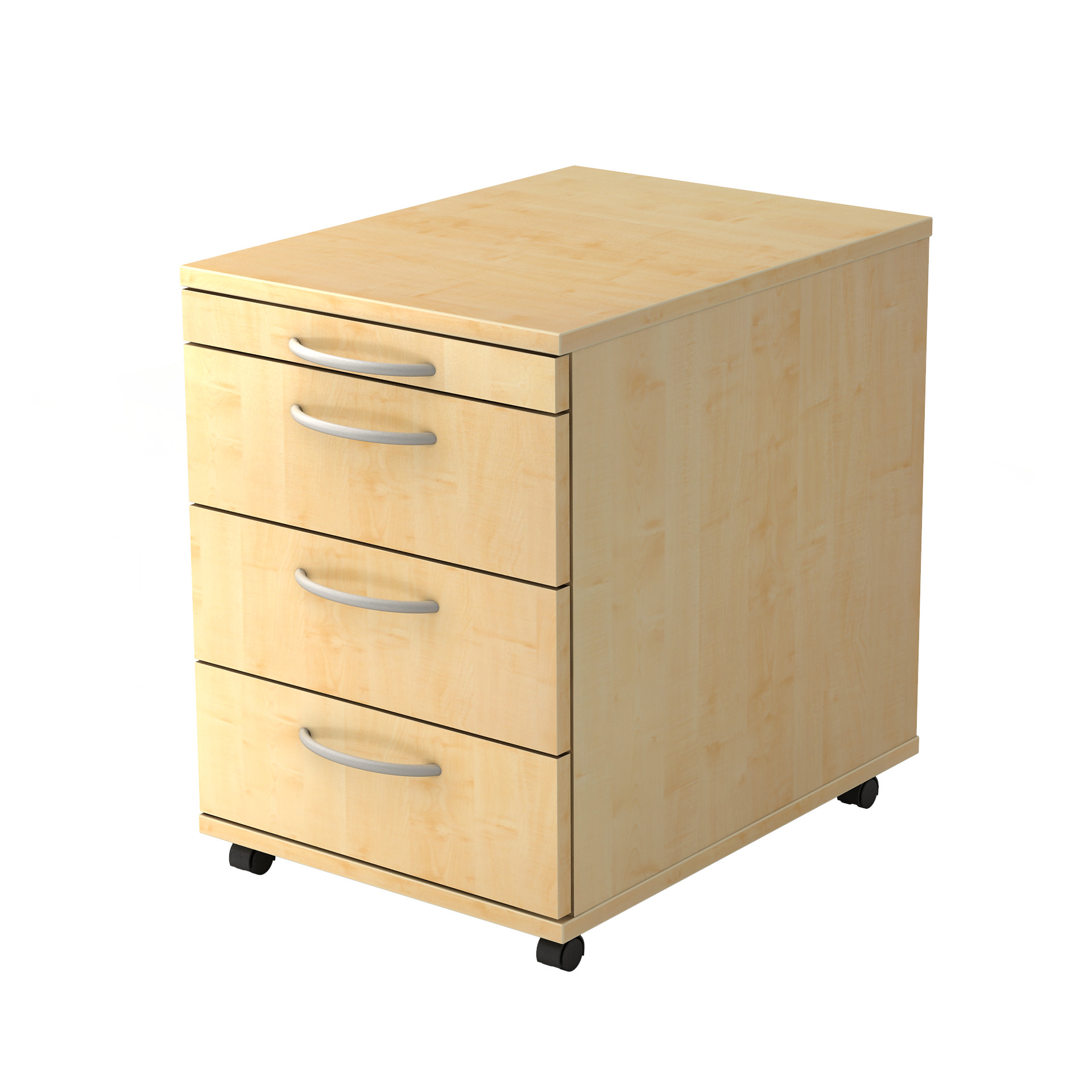 212-0541-70 HAMMERBACHER V1606/3/3/BO - Rollcontainer, Schubl. Gr. 1/3/3/3,  Farbe Ahorn, 428x580x590mm, Bogengriff, 24,9 kg