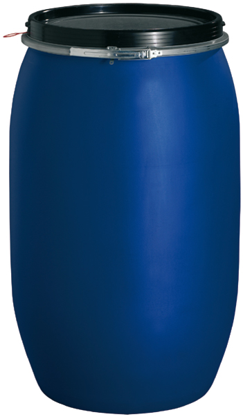 604-0106 Rundfaß mit Weithalsöffnung für 220 Liter Inhalt, ø 600 x H 980mm, blau