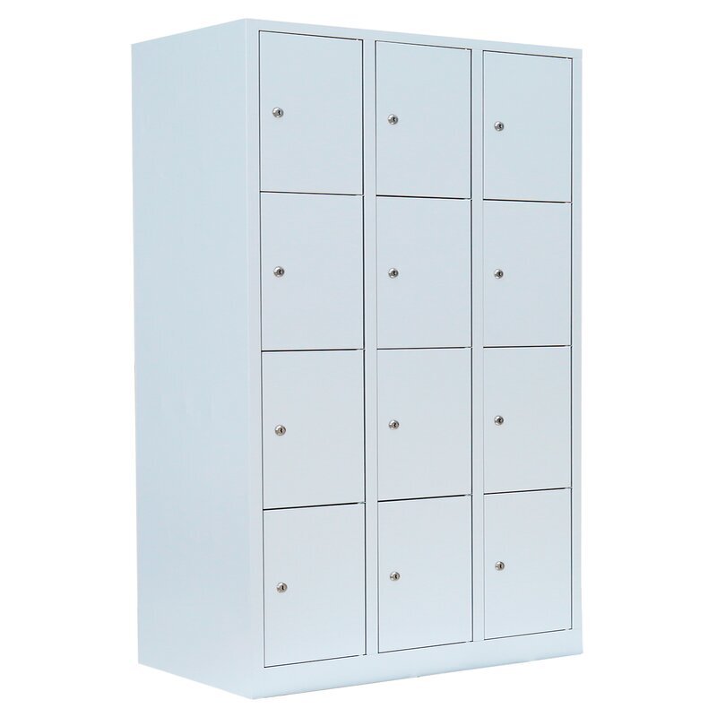 Lüllmann Stahl-Schließfachschrank 3 Abteile à 395 mm, 12 Fächer