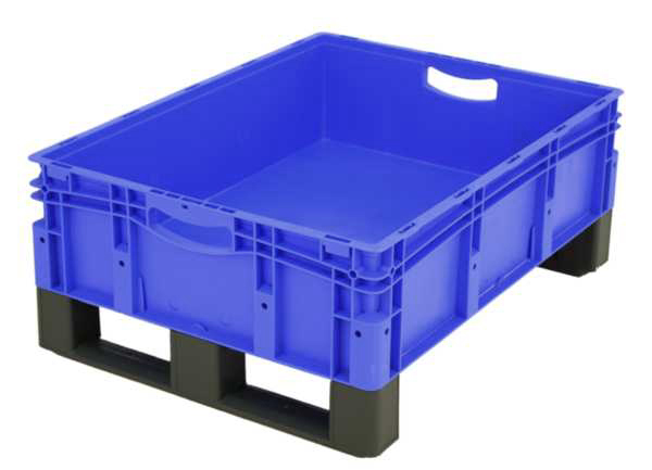 138-2528LozyoqNtBlRcW Euro-Stapelbehälter XL, 85 l, mit doppeltem Boden und Kufe, bis 200 kg belastbar, 600x800x320mm