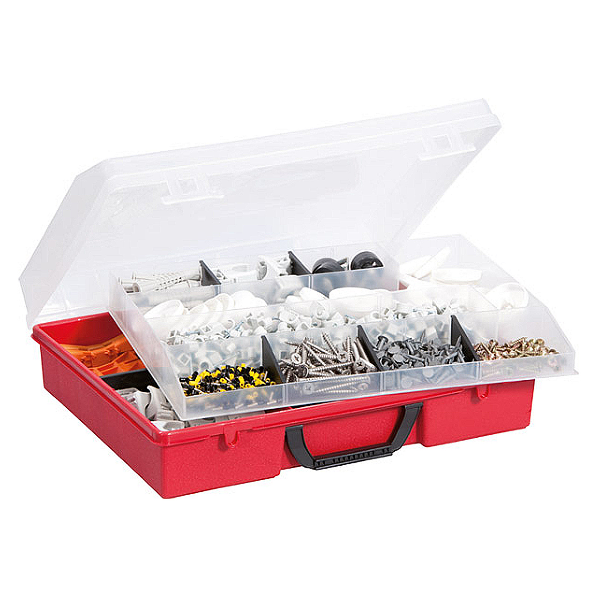506-0786-00 Lockweiler Sortierkasten Ordinus 4 Plus Typ 2, rot/transparent, B365xT290xH105mm