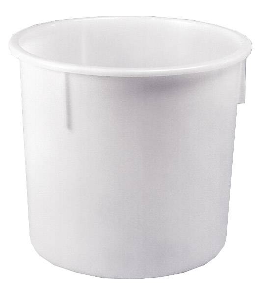 614-0007 Kunststoff-Tonne, naturweiß,  Ø 730 x H 670mm, Inhalt 200L, Material: HDPE
