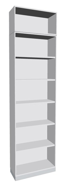 Schrankregal mit Aufsatz 7 Ordnerhöhen 400mm breit Serie dataline