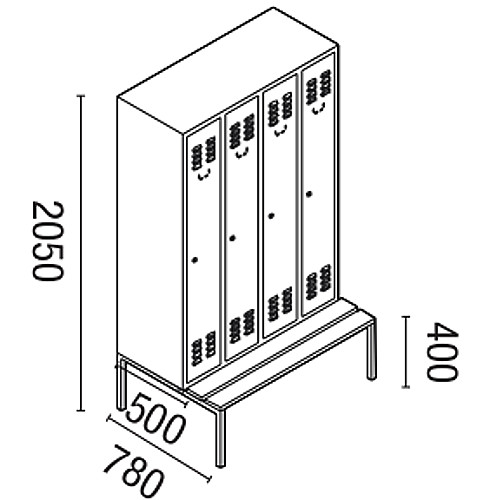308_azs_4-teilig Garderobenschrank 4-teilig, ausziehbare Sitzbank