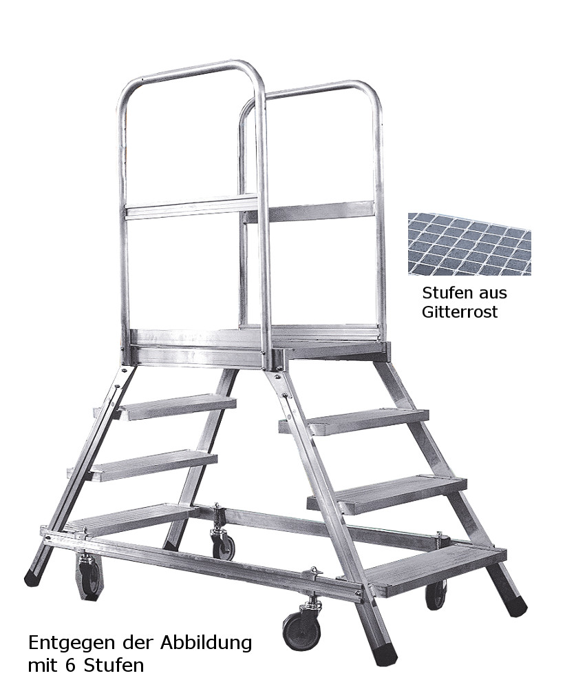 Podestleiter beidseitig rollbar