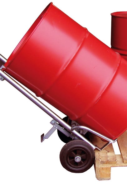 636-0412 Fasskarre mit Pendelachse, Tragkraft 350 kg, verzinkt