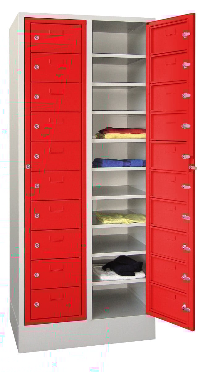 508-0104-3256bdc3c29973f Stahl-Schließfachschrank, 20 Fächer
