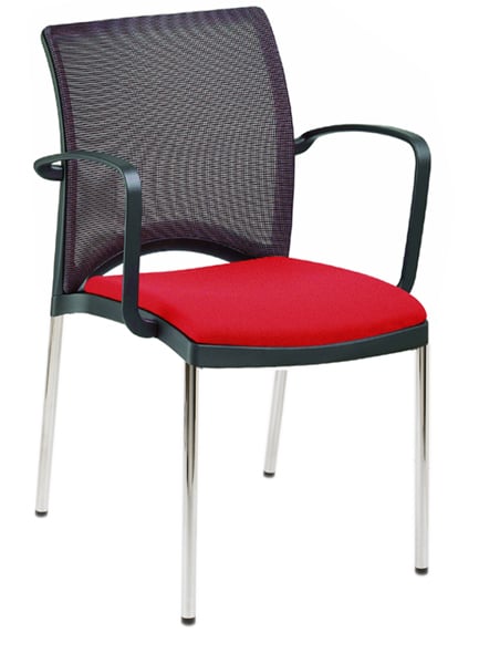 202-0752-29QtOeXOUFTY4uK Besuchersessel, Rückenlehne 390mm, Gestell verchromt, Serie linea netz