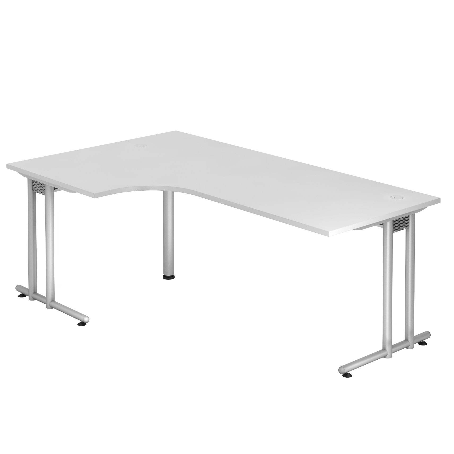 212-0084-10 Hammerbacher Winkel-Schreibtisch, Gestell silber, Serie orga N