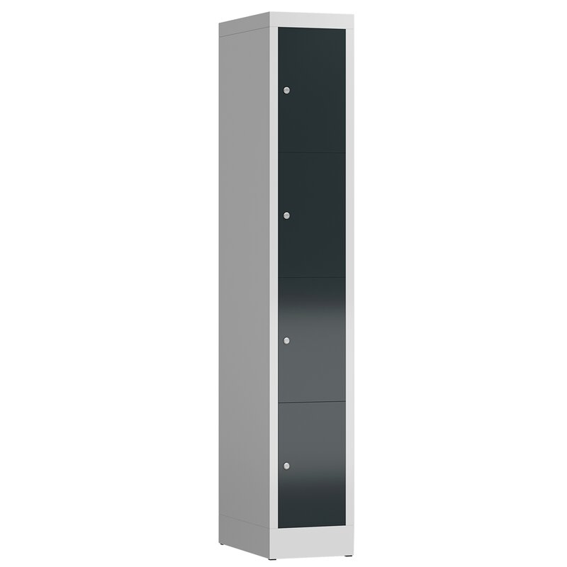 Lüllmann ClassiX Stahl-Schließfachschrank 1 Abteil à 300 mm, 4 Fächer