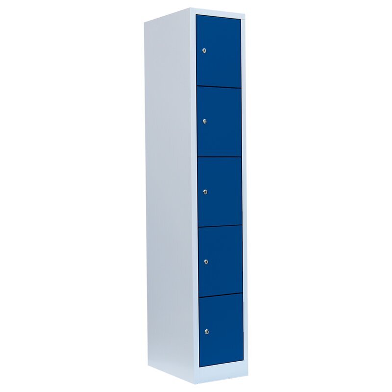 Lüllmann Stahl-Schließfachschrank 1 Abteil à 300 mm, 5 Fächer