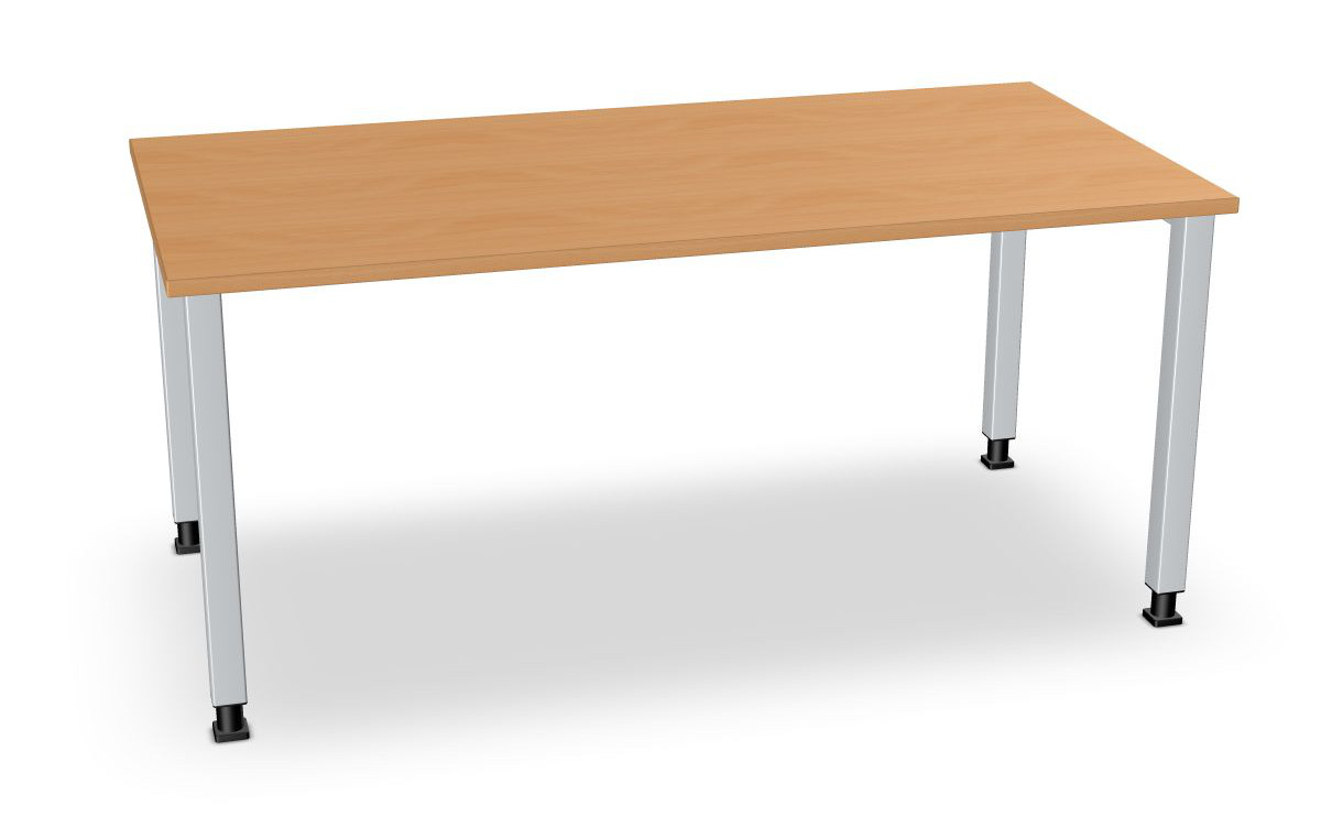 204-0349-76-schreibtisch-1600-assmann-dataline-qshzP9JrnH57Fli Schreibtisch, Quadratbeine alufarbig, Serie dataline-QS