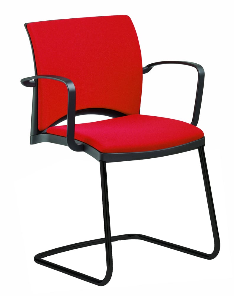 202-0742-21JYkMEvZNpqOKA Besucher-Freischwingersessel, Rückenlehne 395mm, Gestell schwarz, Serie linea