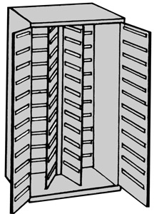230-0219 Schlüsselschrank 2-türig lichtgrau