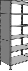 114-0075mZr8FFGISbIRc Vollblech-Seitenwand für Regal-Schraubsystem