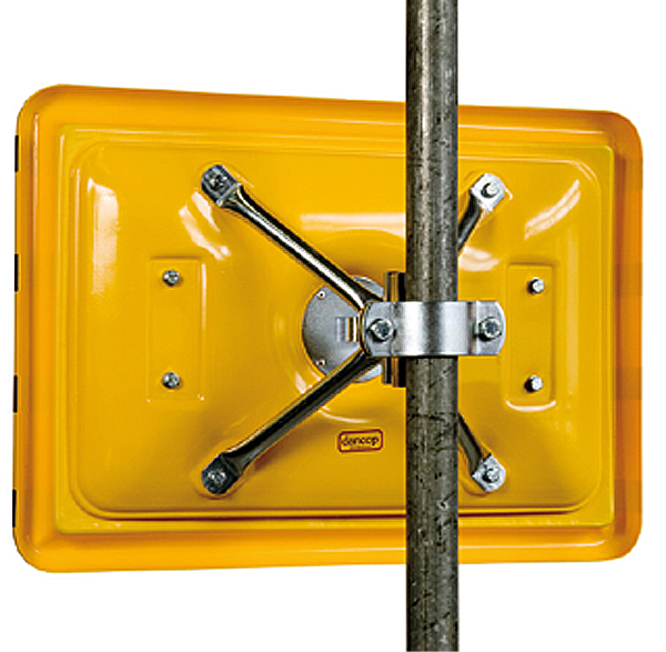 937-0093 Vierpunkt-Kugelgelenk-Halter aus verzinktem Stahl für Wand- und Pfostenmontage, ø 50-80mm