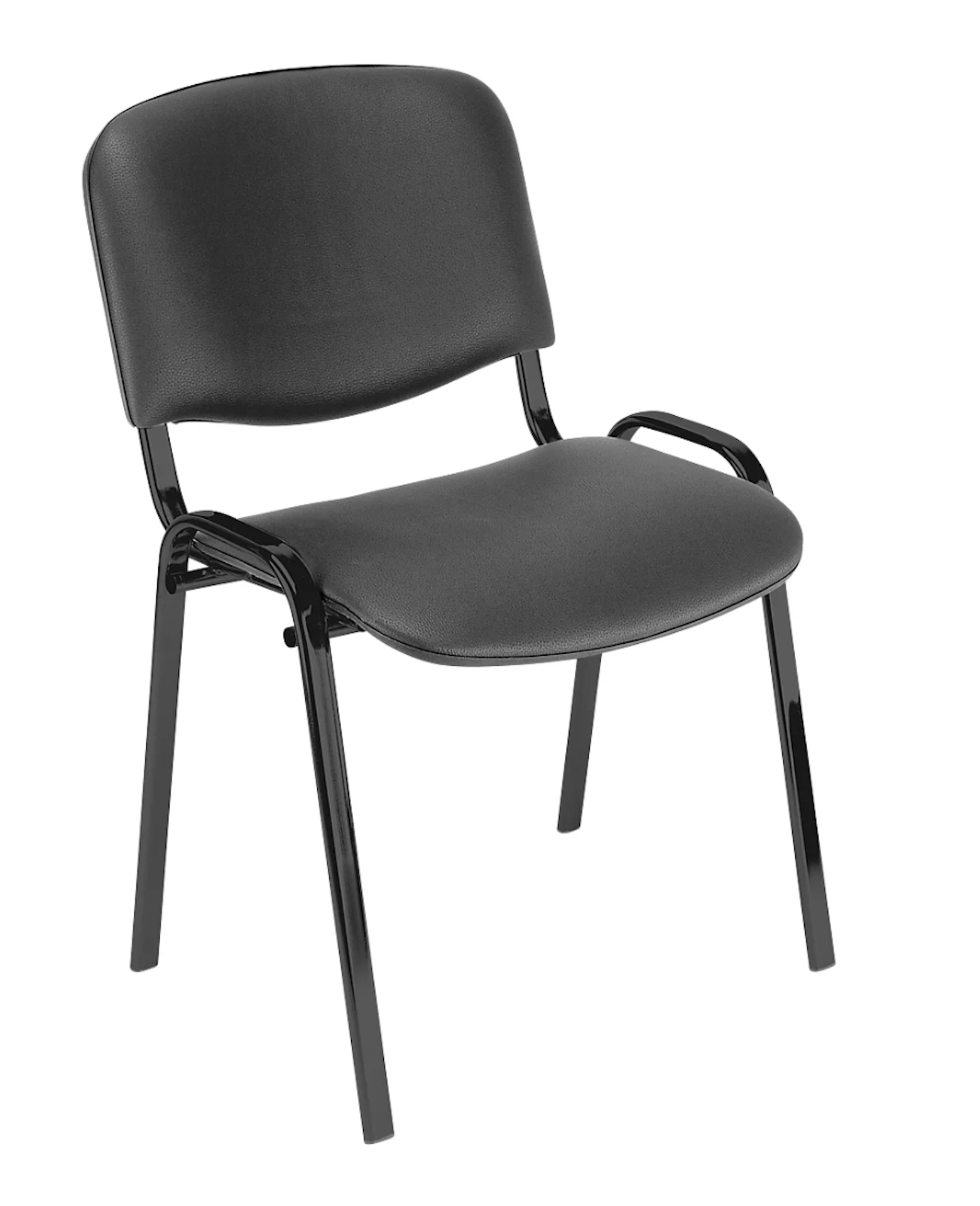 307-0264-90 Lüllmann Polsterstuhl 470/820x545x425mm, Bezug Kunstleder schwarz, Stahlrohrgestell schwarz