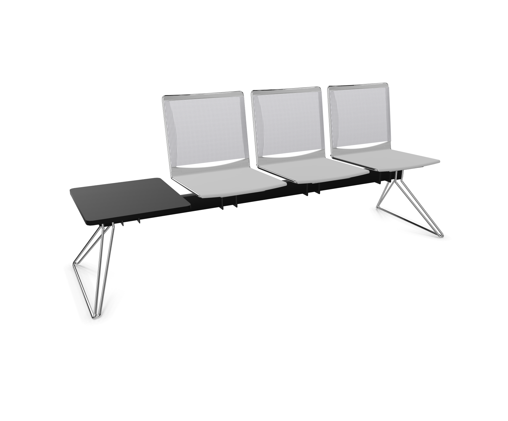 viasit Klikit Traversenbank - 4er-Sitzgruppen - Rücken-Netzbespannung grau