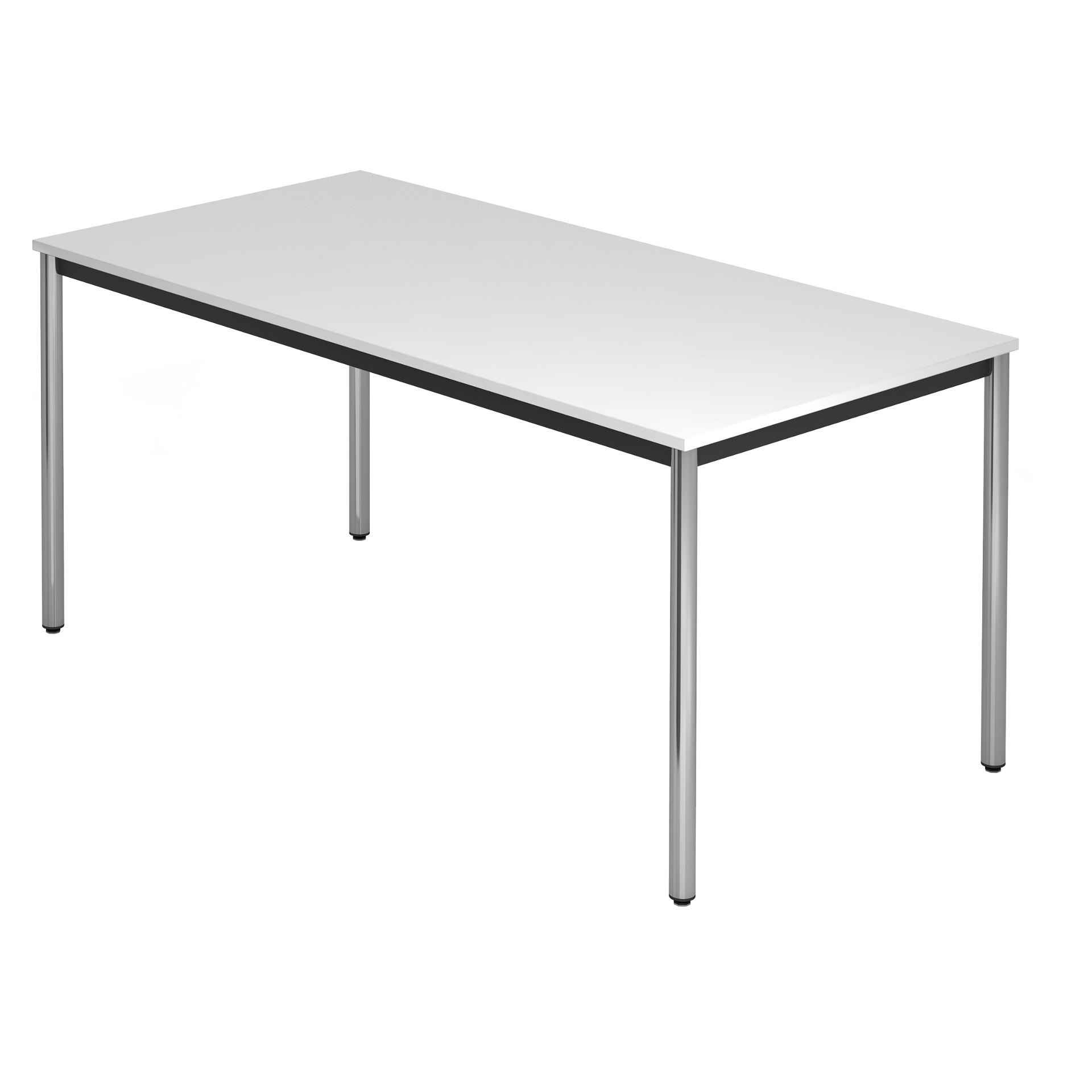 212-0276-10 HAMMERBACHER VDR16/W/C - Konferenztisch, Platte weiß, Tischfüße Rundrohr verchromt, 1600x800x720mm, 34 kg