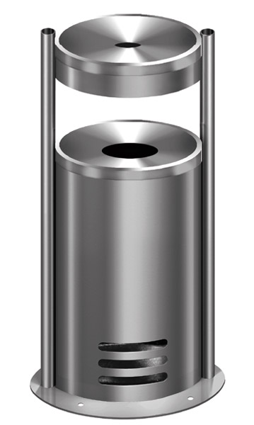 Sicherheitsascher tec-arte aus Edelstahl, 15 Liter Abfallbehälter, ø 320 x H 640mm