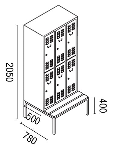308_2fus_3-teilig Garderobenschrank 3-teilig