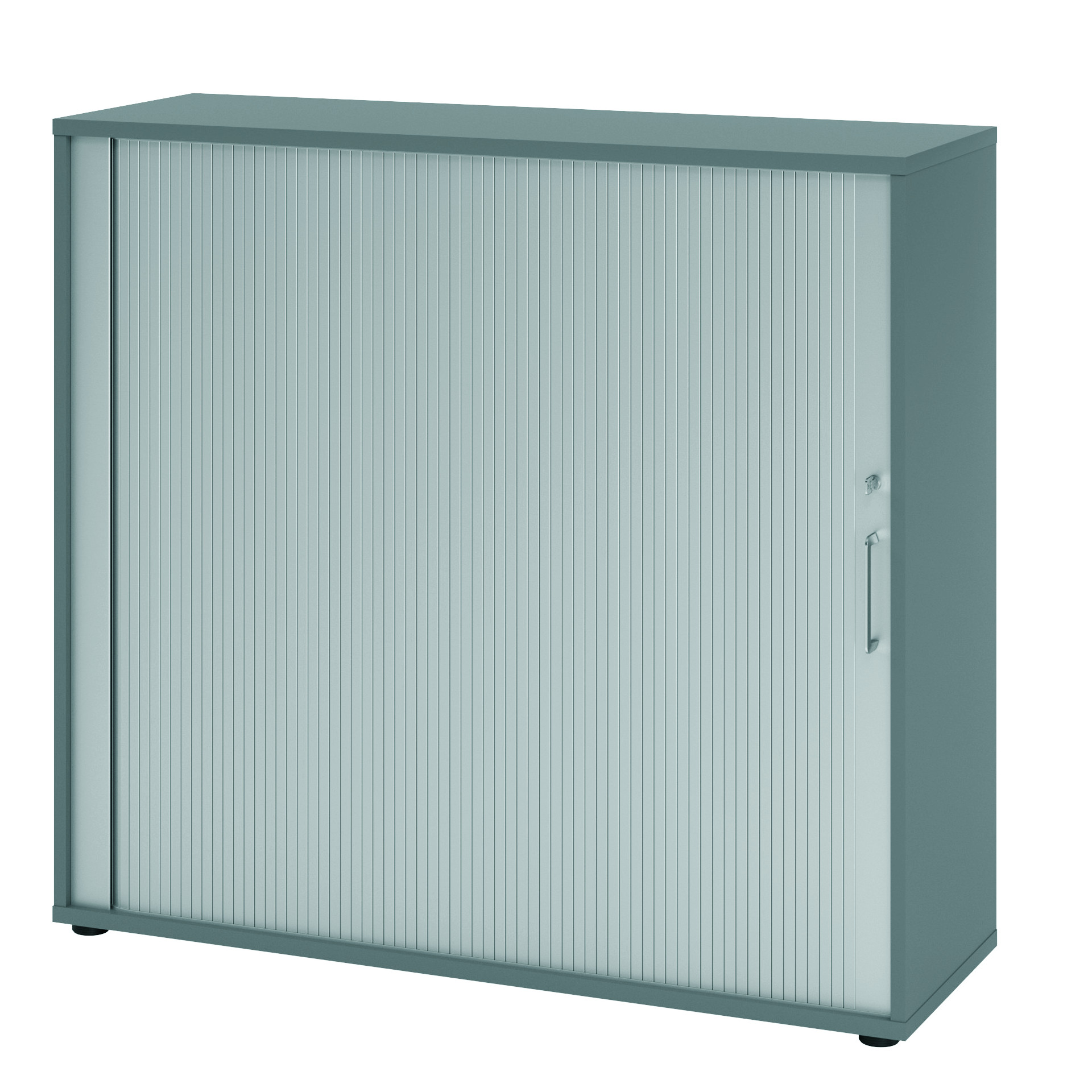 212-0350-96 Hammerbacher V1733S/G/S/BS - Querrollladenschrank 3 OH, Korpus graphit, Rollladen silber, 1200x400x1110mm, 48,8 kg