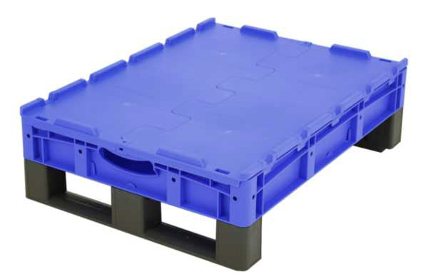 Euro-Stapelbehälter XL, 38 l, mit doppeltem Boden/Kufe/Deckel,  bis 200 kg belastbar, 600x800x220mm