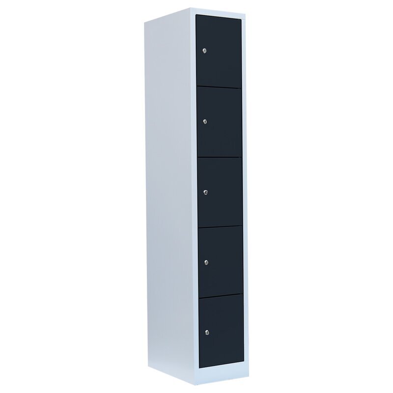Lüllmann Stahl-Schließfachschrank 1 Abteil à 300 mm, 5 Fächer