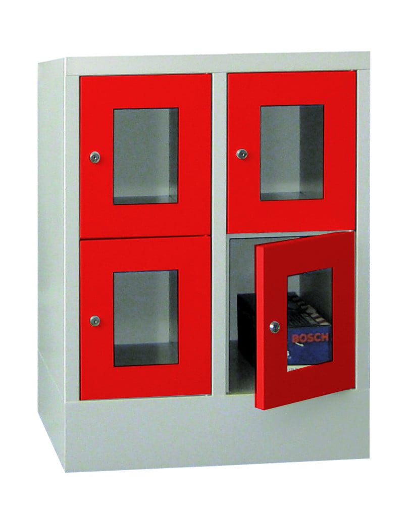 508-0469-32-schliessfachschrank-sichtfenstert-ren-pavoy Stahl-Schließfachschrank mit Sichtfenster-Türen, 4 Fächer