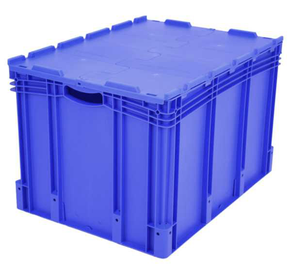 138-2503ZJ54mB1VhLsXw Euro-Stapelbehälter XL, 212 l, mit Standardboden und Klappdeckel, bis 60 kg belastbar, 600x800x538mm