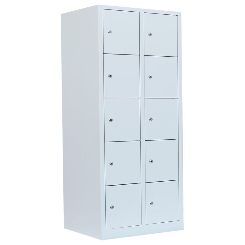 Lüllmann Stahl-Schließfachschrank 2 Abteile à 400 mm, 10 Fächer