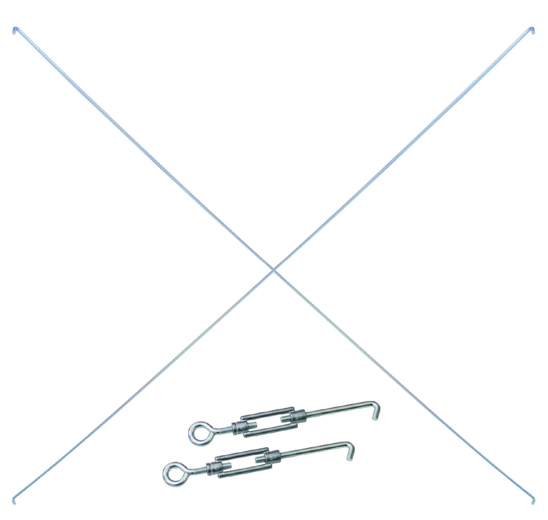 112-2776-00 Schulte Kreuzstreben-Set 750/1000, verzinkt, (2 Spannschlösser, 2 Diagonalstreben)