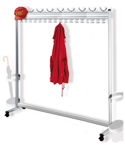 126-216255c2056d71b8b4bGWxZ2PYVI1Y Mobile Reihengarderobe multiline, aus Aluminium, B1800xT400xH1700mm