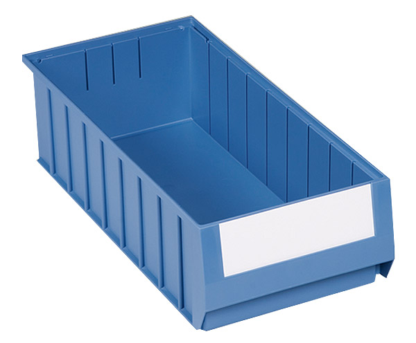 105-0443 Regalkästen Typ 5-H inkl. Etiketten,blau, je 12,6 l Inhalt, B234 x T500 x H140mm, VE = 6