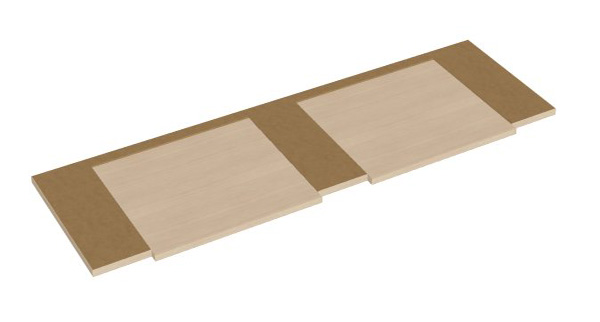 Zwischenteil mit 2 Ausziehbrettern für 1200mm Breite Serie dataline