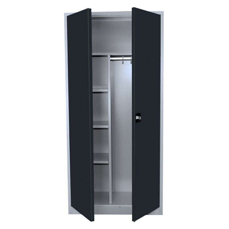 307-0175-39 LÜLLMANN Putzmittelschrank - Mehrzweckschrank,  lichtgrau/anthrazit, B800xT383xH1800mm