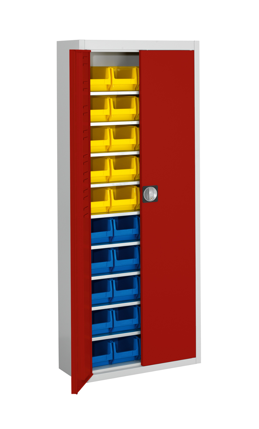 201-0062-00-schrank-mit-sichtlagerkaestenKtyuyWmKBQmzd Stahl-Schrank mit Kästen 40 x Gr. 4