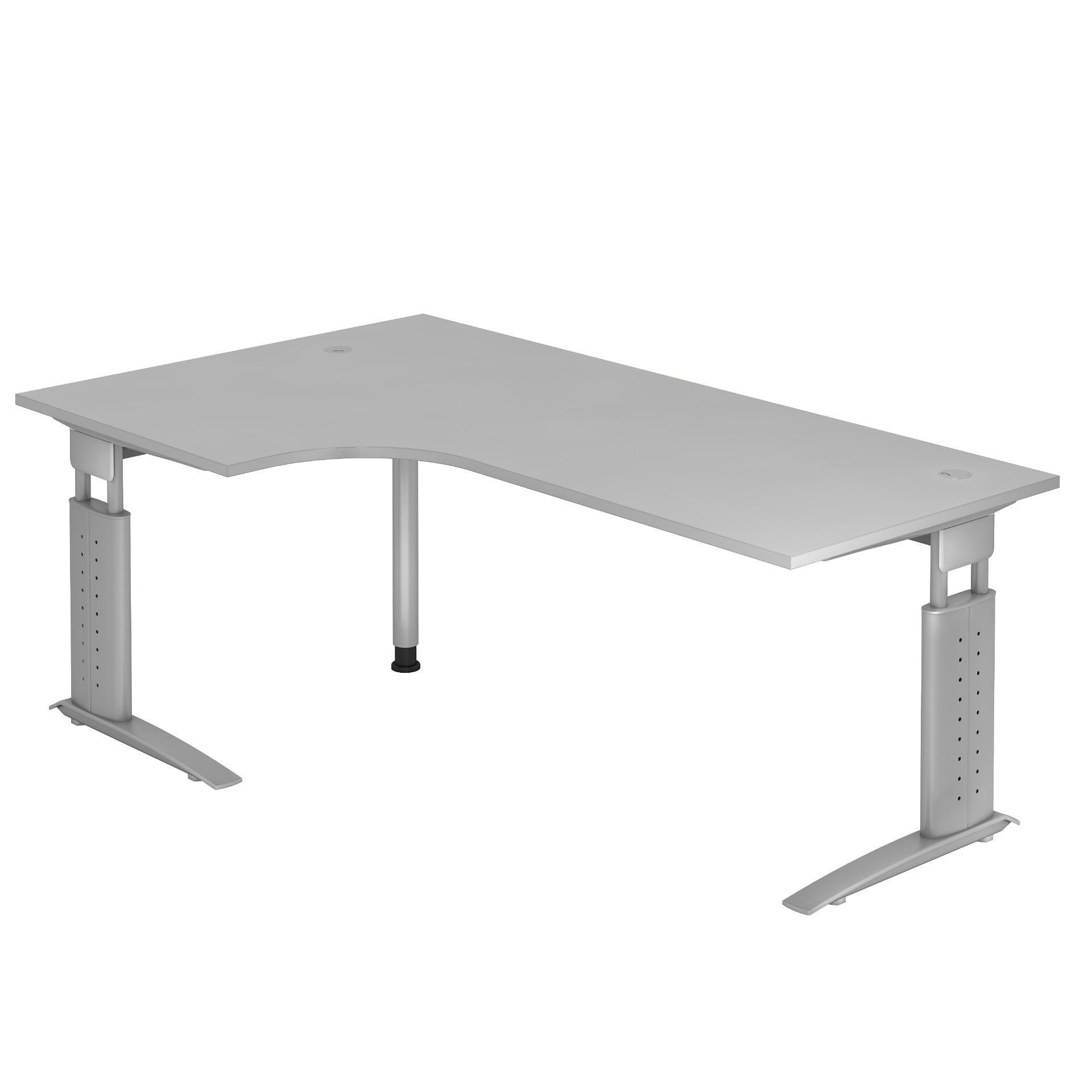 212-0077-30 Hammerbacher Winkel-Schreibtisch, Gestell silber, Serie orga U