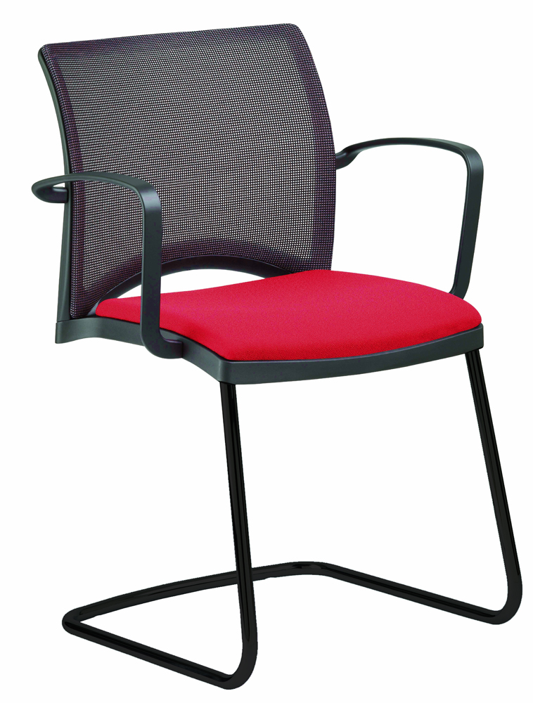 202-0753-29m7oZyfhSBj56g Besucher-Freischwingersessel, Rückenlehne 390mm, Gestell schwarz, Serie linea netz