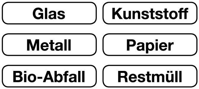 517-0346 VE = 6 Aufkleber mit Schriftzügen