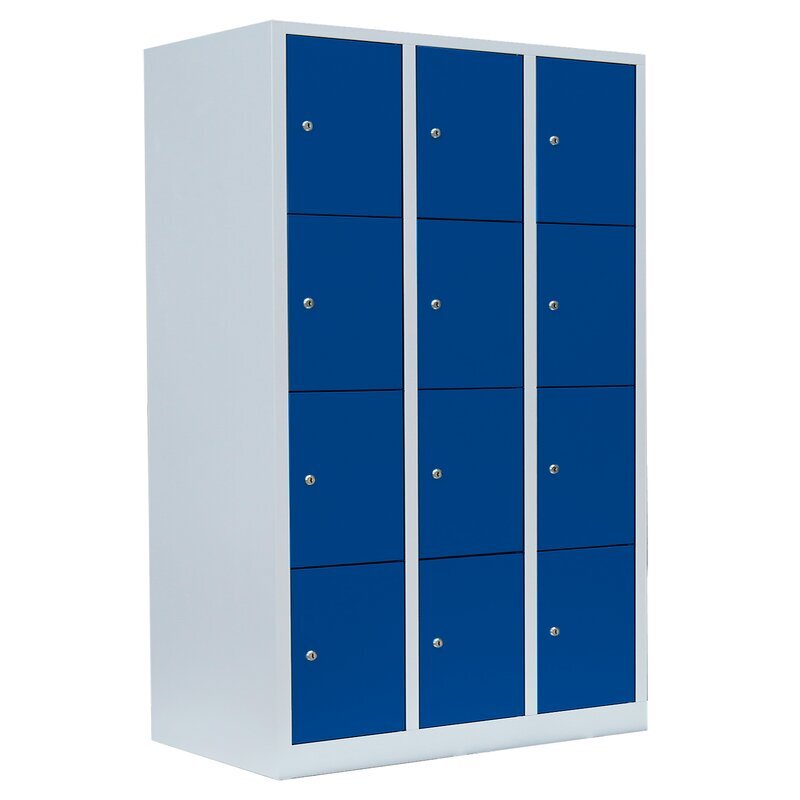 Lüllmann Stahl-Schließfachschrank 3 Abteile à 395 mm, 12 Fächer