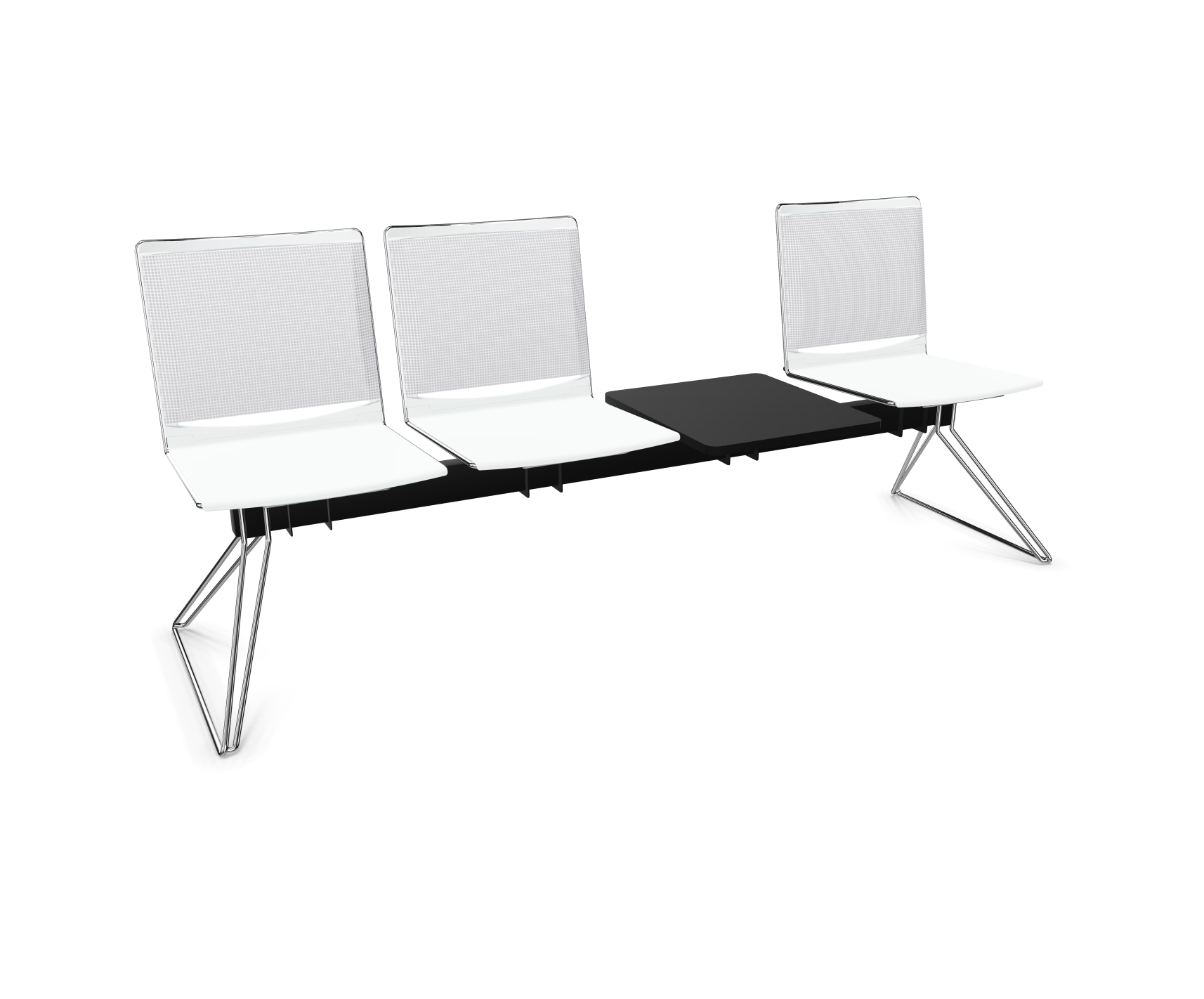 viasit Klikit Traversenbank - 4er-Sitzgruppen - Rücken-Netzbespannung weiß