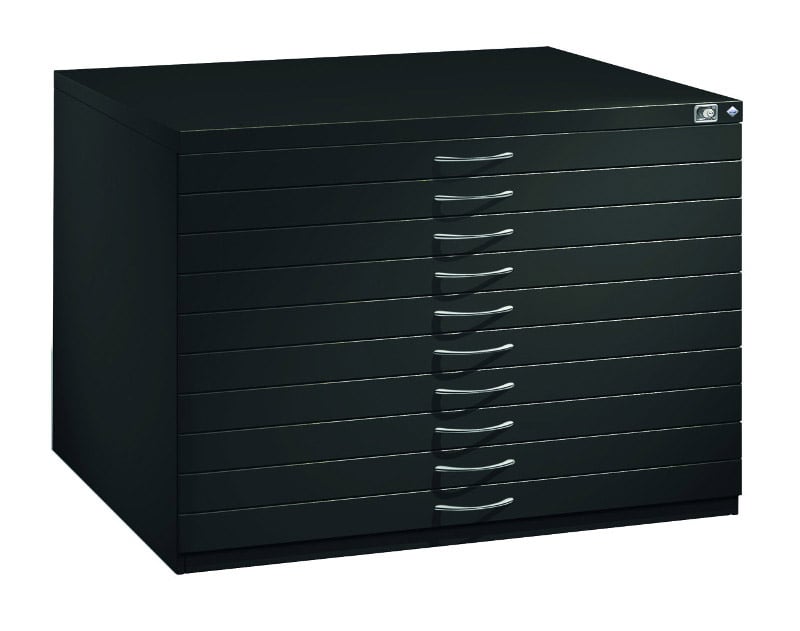 503-0239-90C0O0GsTaRh45O Flachablageschrank bis DIN A1 mit 10 Schubladen