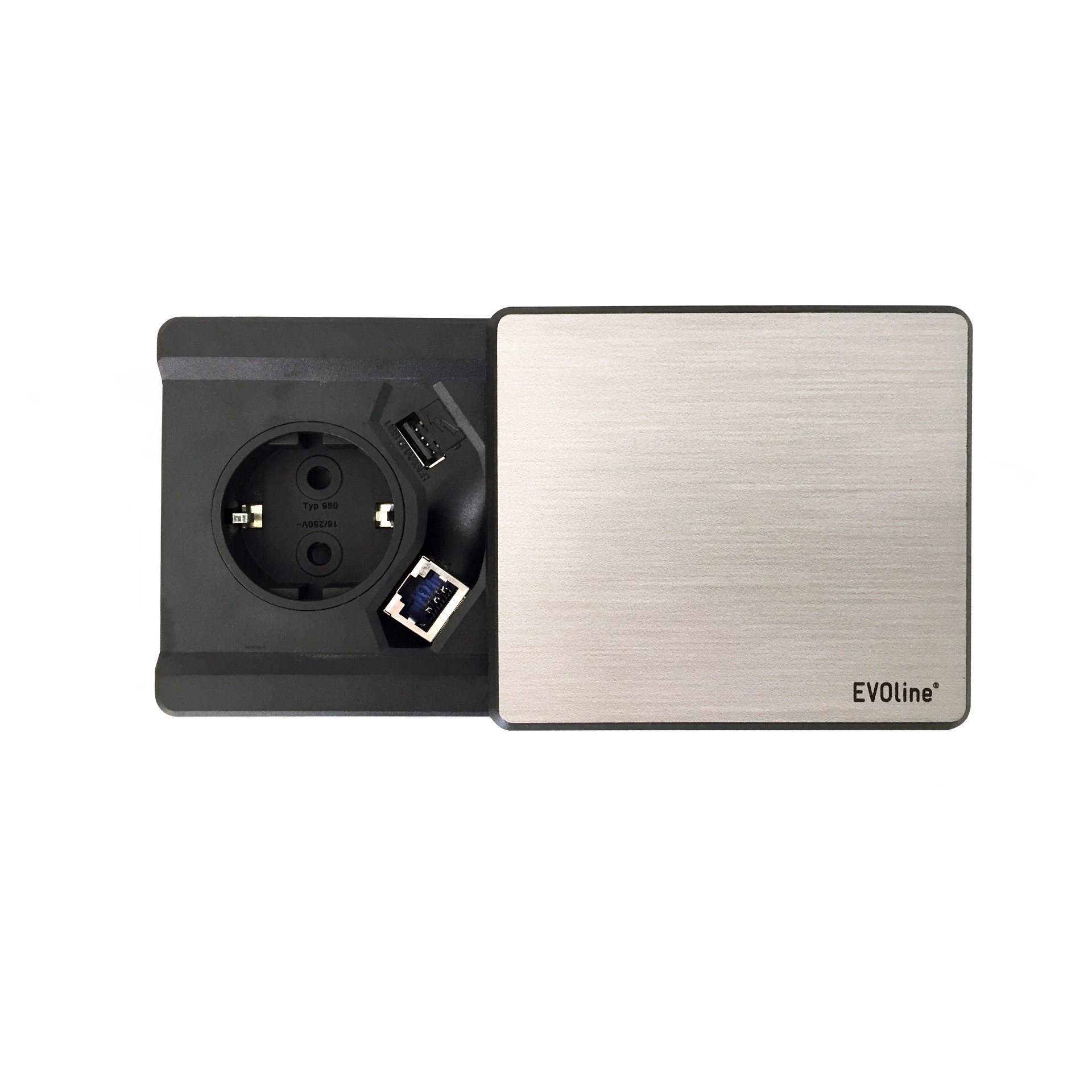Konferenztisch-Zubehör: 1 Steckdose,1 USB,1 RJ45