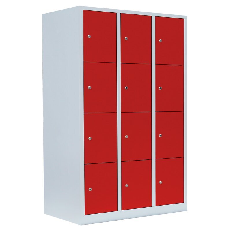 Lüllmann Stahl-Schließfachschrank 3 Abteile à 395 mm, 12 Fächer