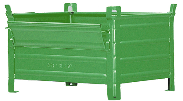 Stapelbehälter mit Kranösen und Klappe, 1000x800x600mm