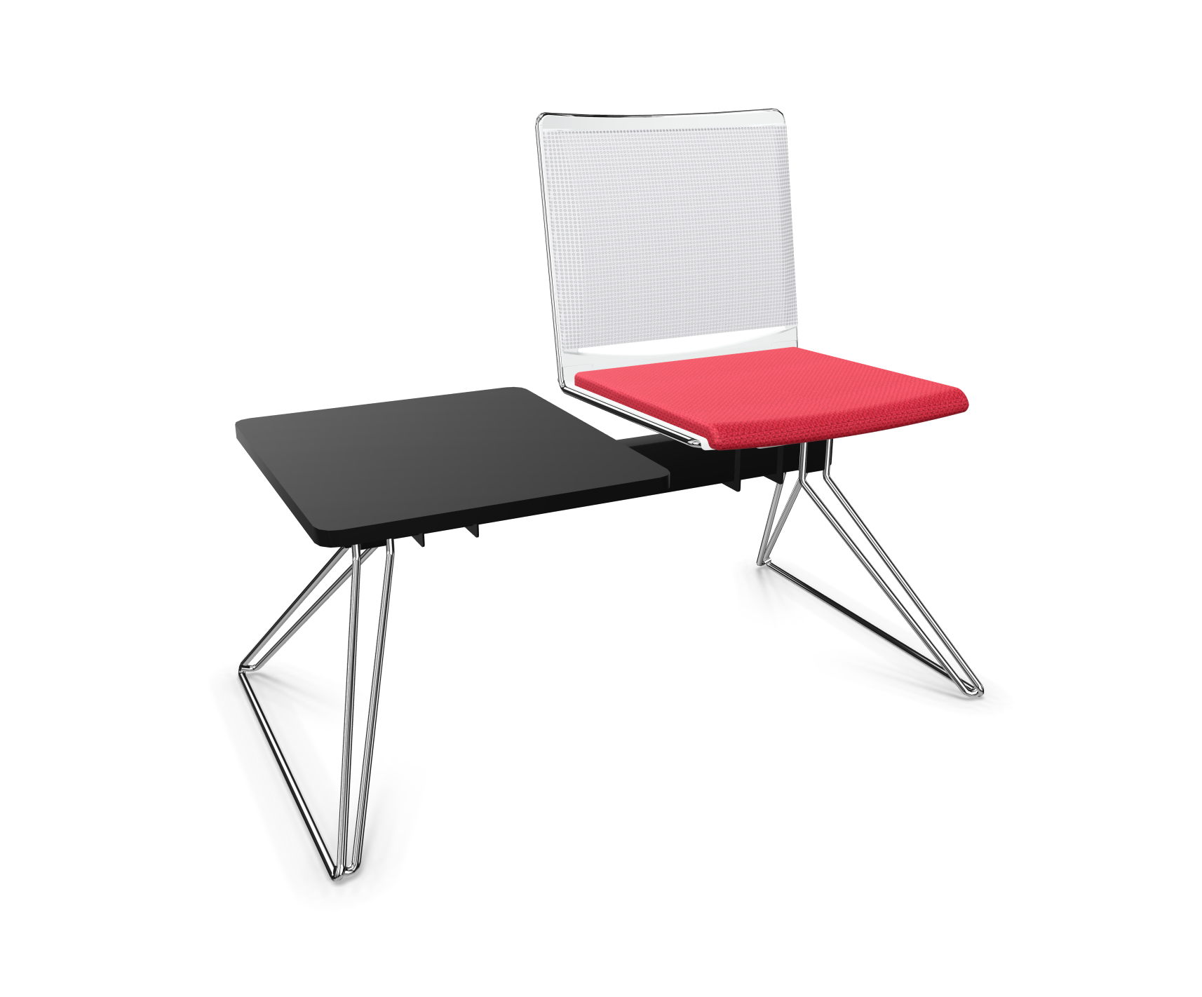 202-0949-20 viasit Klikit Traversenbank - 2er-Sitzgruppen - Rücken-Netzbespannung weiß