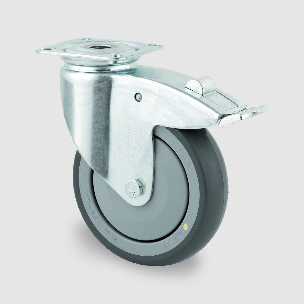 016-0332-00-apparate-lenkrolle-mit-feststeller-mit-polyurethan-bereifung-esd-tente Apparate-Lenkrolle mit Totalfeststeller Tragkraft 100 kg